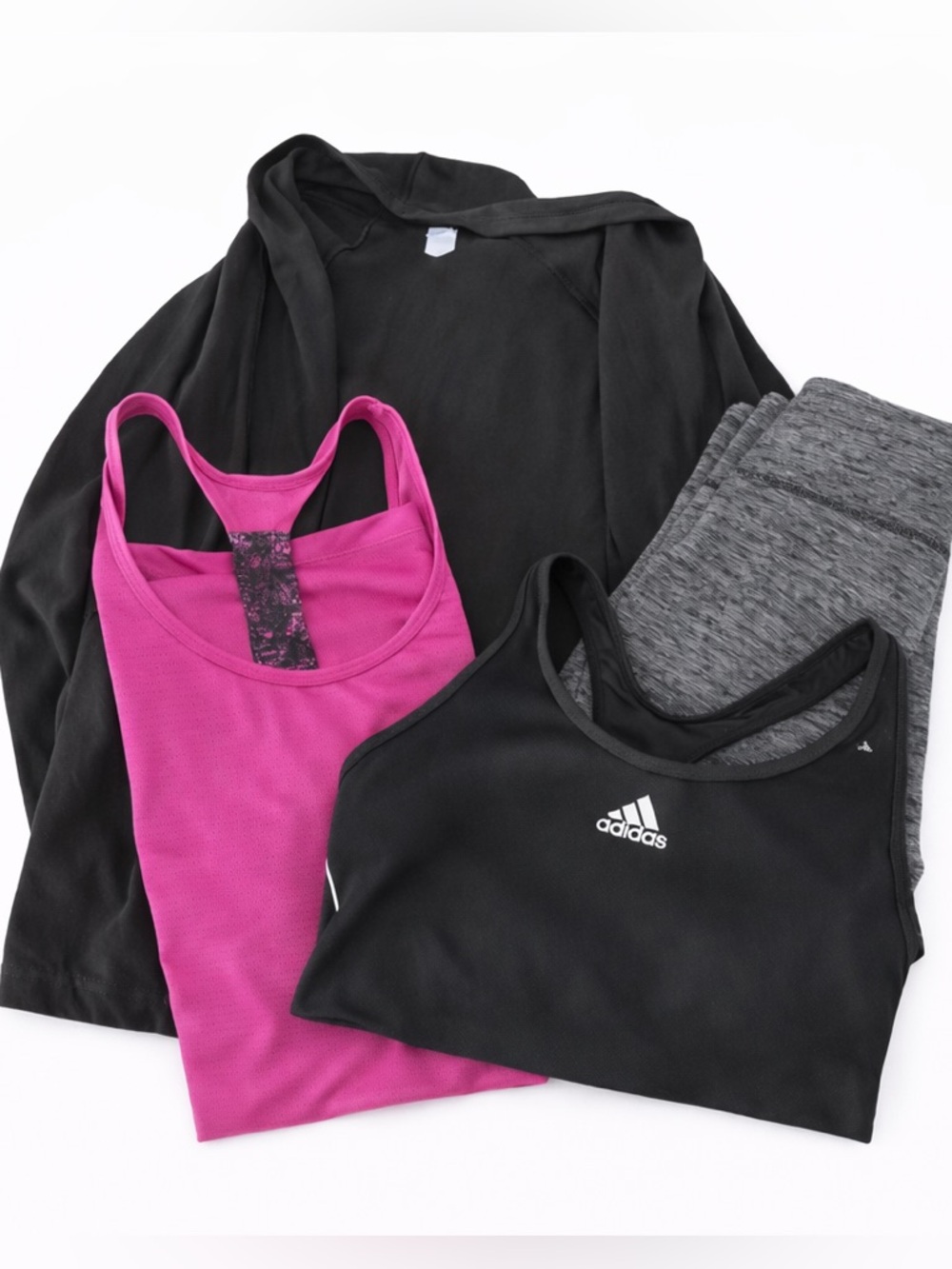 Womens Black and Pink Tank Tops Athletic Wear Mixes Bundle
